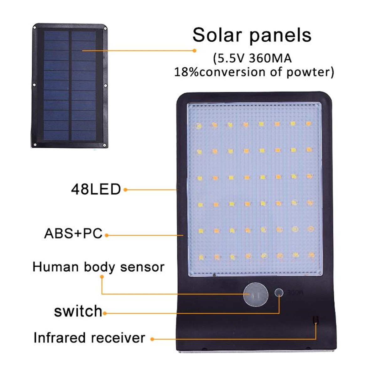 LED-Solar-Powered-PIR-Motion-Sensor-Security-Waterproof-Wall-Light-Outdoor-Spotlight-1524303-7