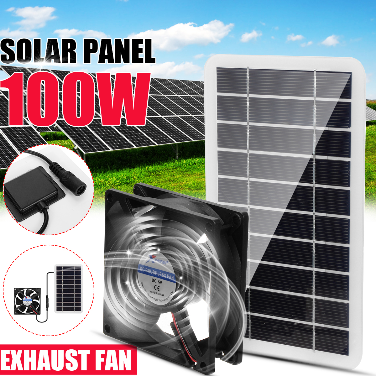 100W-Portable-Solar-Panel-Kit-Dual-DC-5V-USB-Charger-Kit-Solar-Power-Controller-with-Fans-1905897-1