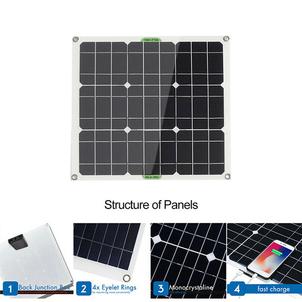 12V-50W-PET-Flexible-Solar-Panel-Camping-Solar-Power-Bank-Battery-Charge-Systems-Kit-Complete-103060-1811305-5
