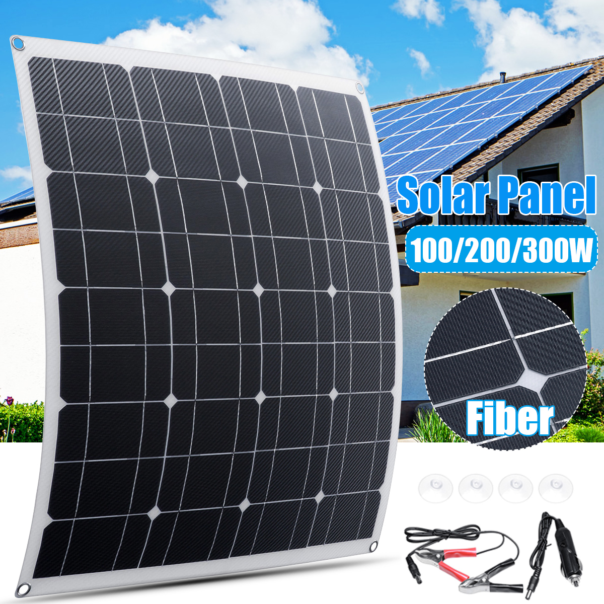 DCUSB-5V18-12V-204060W-Fiber-Solar-Panel-Kit-Monocrystalline-Flexible-Solar-Charger-For-Car-Boat-Bat-1856001-1