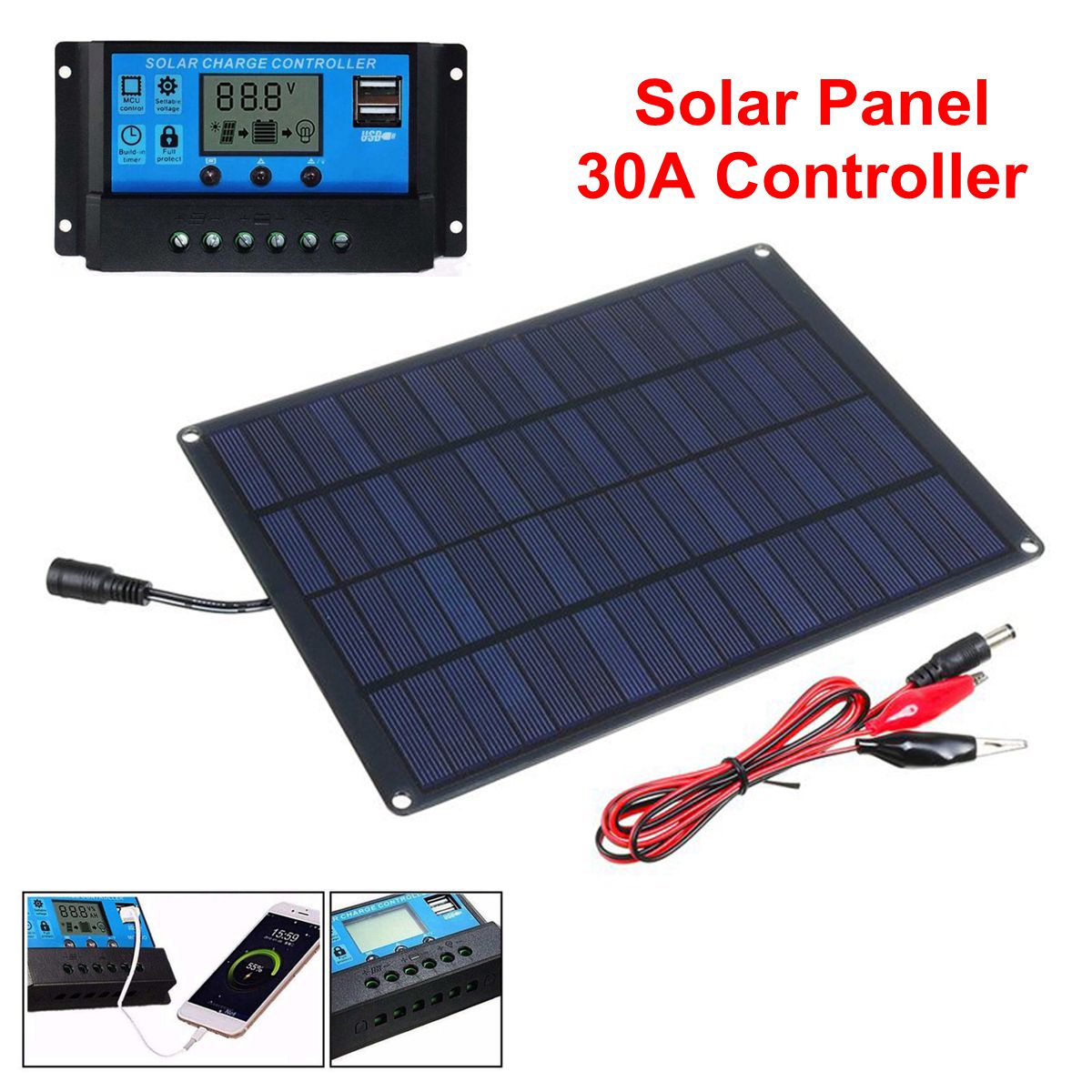 LEORY-55W-18V-Solar-Panel-Monocrystalline-Silicon-Laminated-Solar-Panel-w-10A20A30A50A-Controller-1824863-7