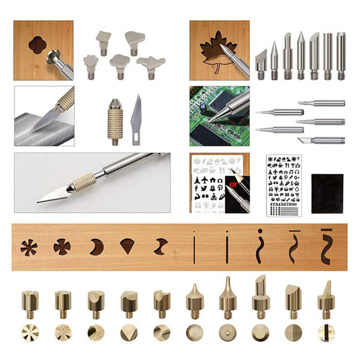 128Pcs-60W-Electric-Soldering-Iron-Kit-Engraving-Pen-Wood-Burning-Pyrography-Craft-Tool-1830874-12