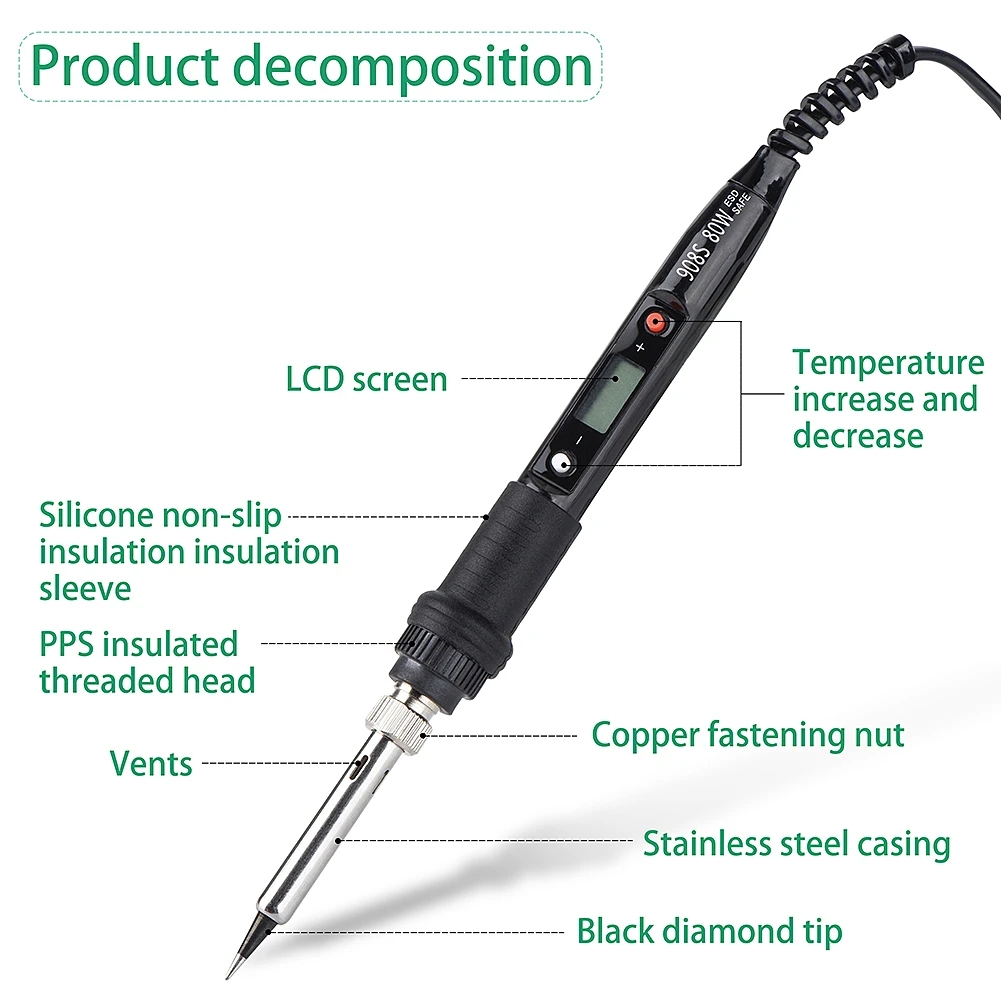 14-Pieces-Soldering-Iron-Kit-60W-Adjustable-Temperature-Welding-Soldering-Iron-5pcs-Soldering-Tips-S-1813657-5