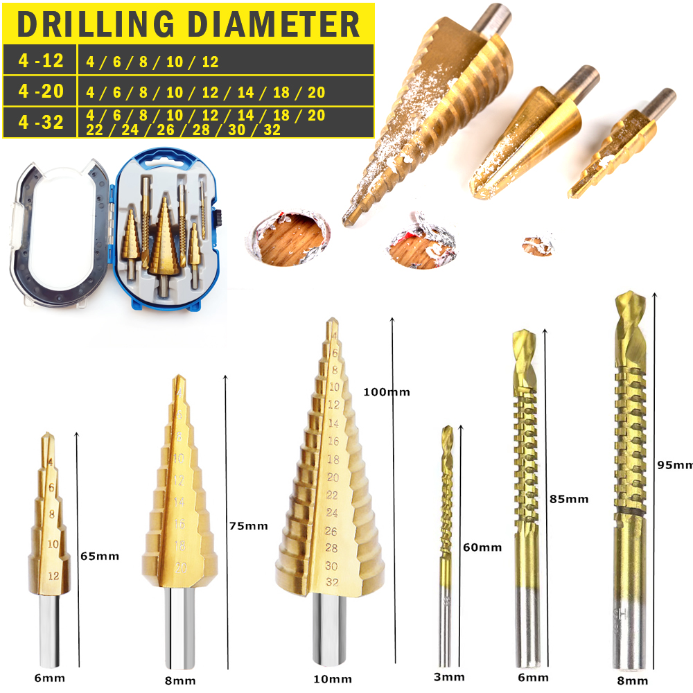 6PCS-Pagoda-Drill-Saw-Drill-Bit-Multi-function-Step-Drill-High-speed-Steel-Metal-Drilling-PVC-Plate--1962071-2