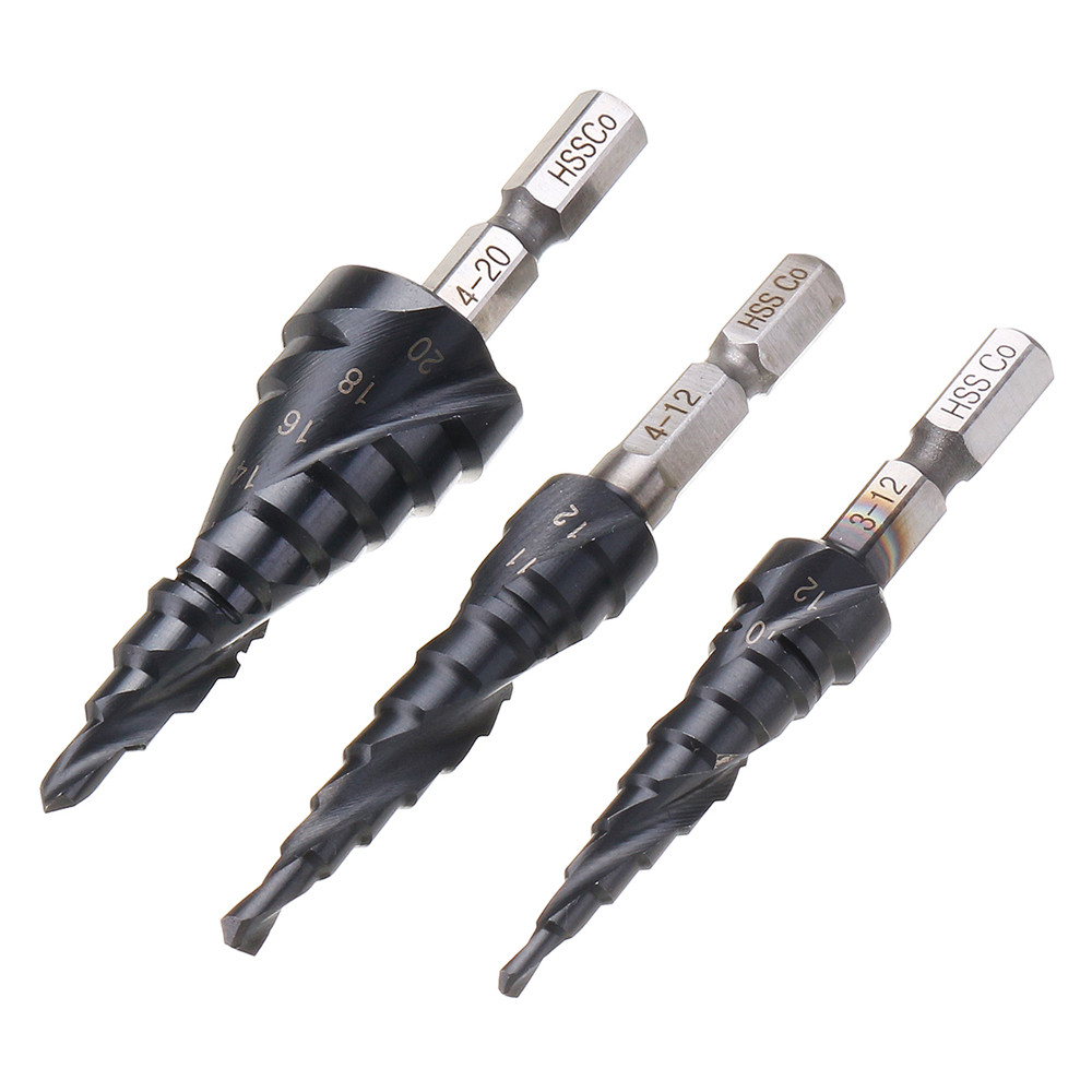 Drillpro-HRC89-M35-Cobalt-Step-Drill-Bit-3-124-124-20mm-TiAlN-Coated-Step-Drill-14-Inch-Hex-Shank-1328303-2