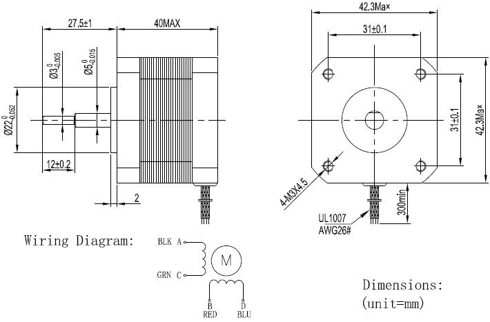 NEMA17-42mm-2-Phase-4-Wire-Stepper-Motor-Brushless-Motor-3mm-Shaft-17A-1174095-1