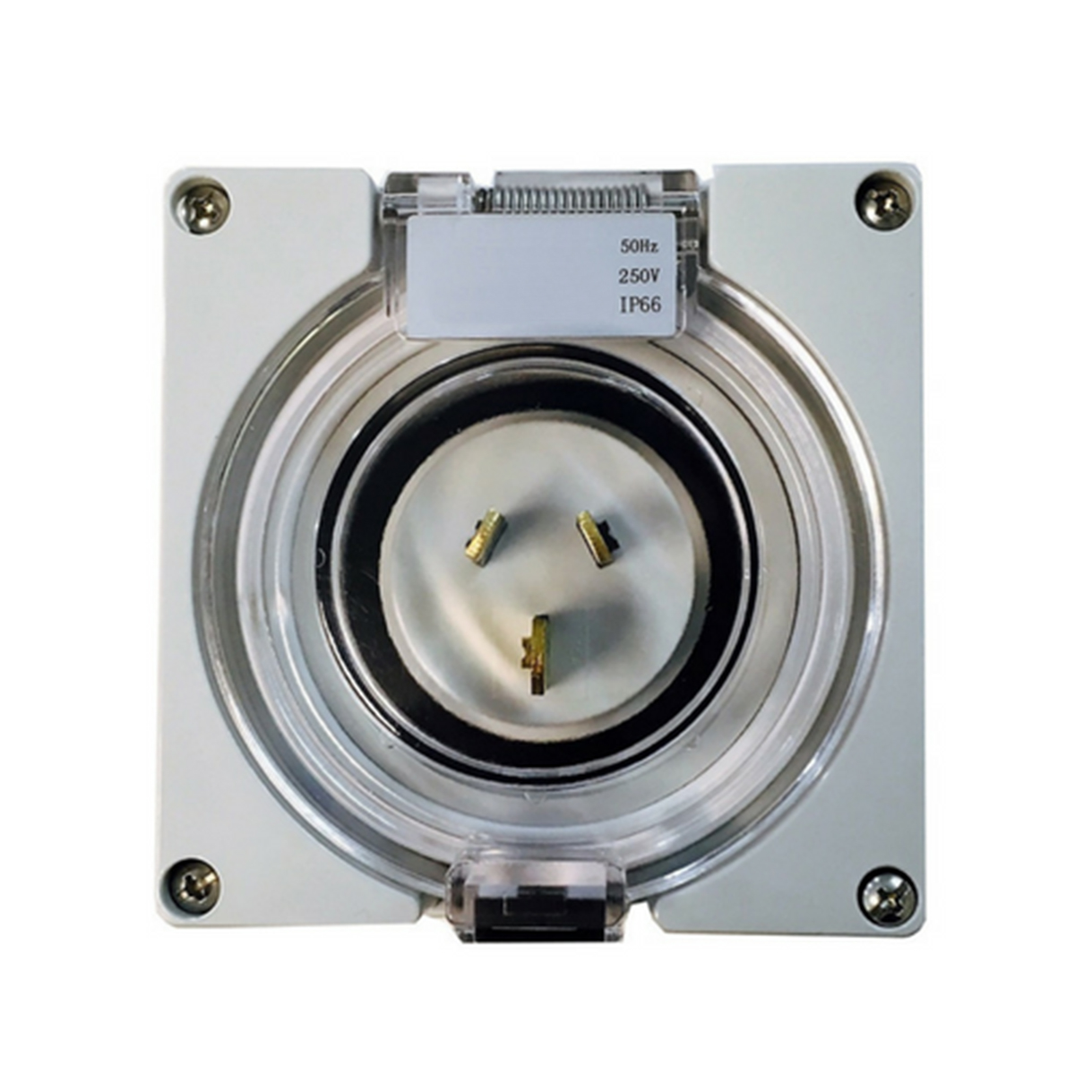 10A-250V-IP66-Power-Inlet-Surface-Mount-Industrial-Appliance-Caravan-IP66-3-Flat-Pin-Socket-1307904-1