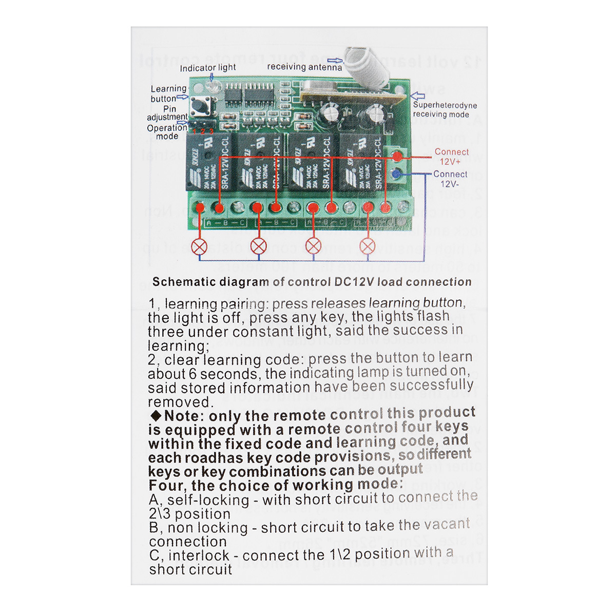 2-Transmitter-12V-4CH-Channel-Relay-RF-Wireless-Remote-Control-Switch-Receiver-1777799-12