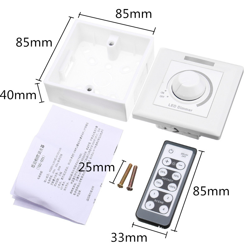 AC220V110V-IR-Dimmer-Control-LED-Light-Wireless-Wall-Switch-Fireproof-Material-Single-1201084-1