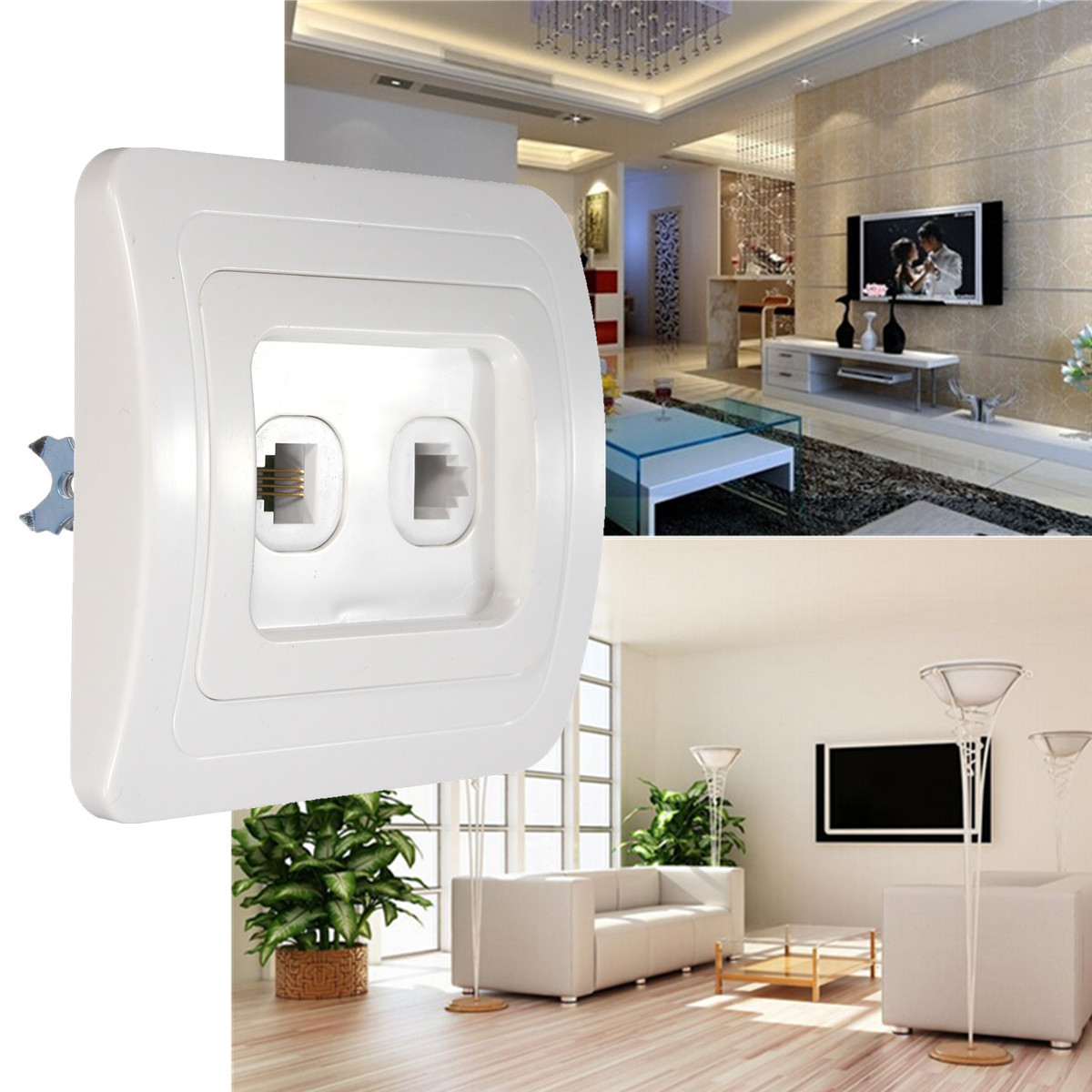 RJ11-Electric-Wall-Station-Socket-Telephone-Phone-Dual-Outlet-Panel-Face-Plate-Socket-Connector-1399685-1