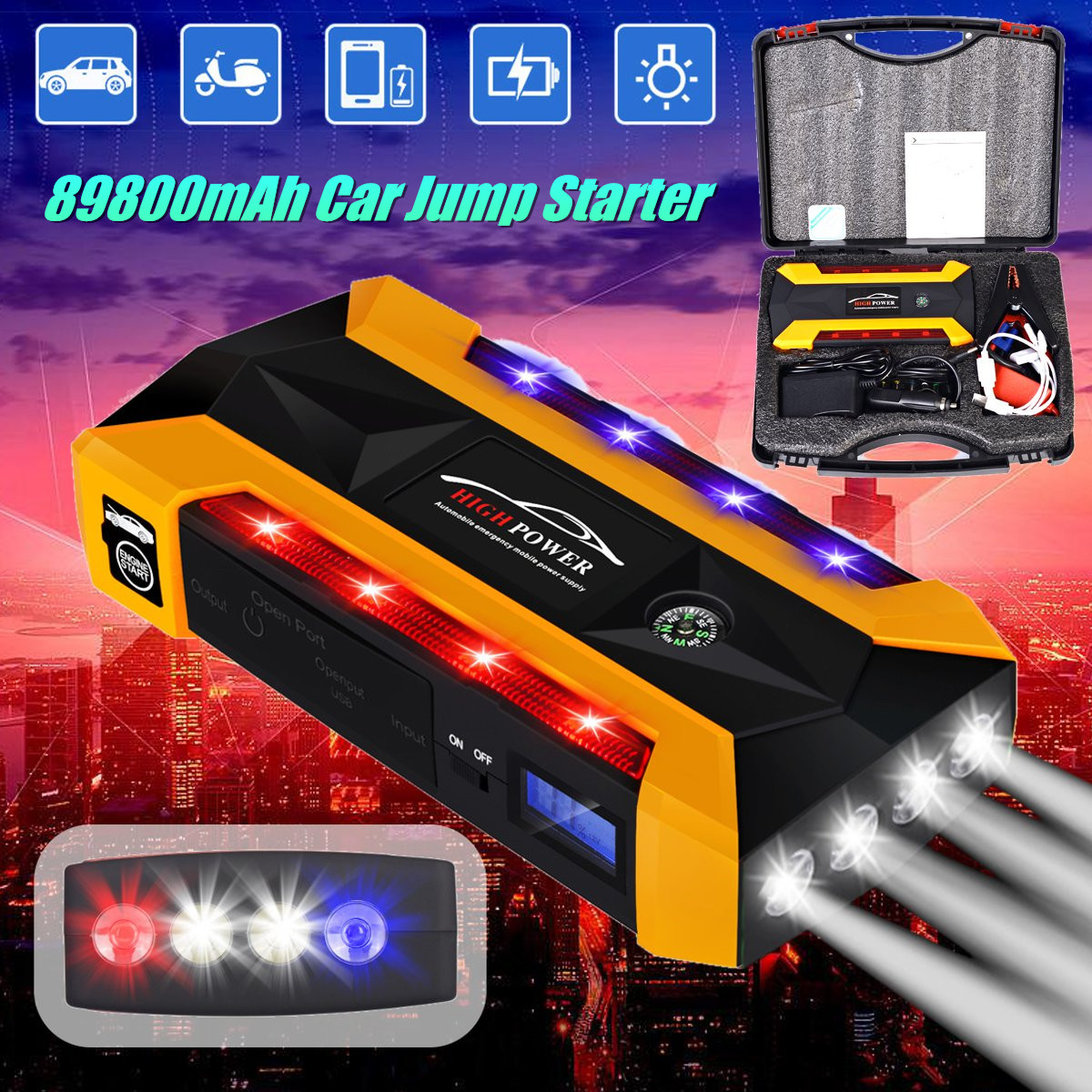 89800mAh-Multifunctional-Jump-Starter-Emergency-Start-Power-USB-with-Safety-Hammer-1371086-2