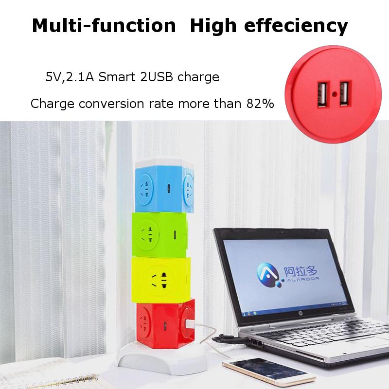 Alardor-Four-Tiers-Rotating-Socket-Patch-Panel-USB-Plug-Board-Surge-Protection-Power-Strip-1151688-2