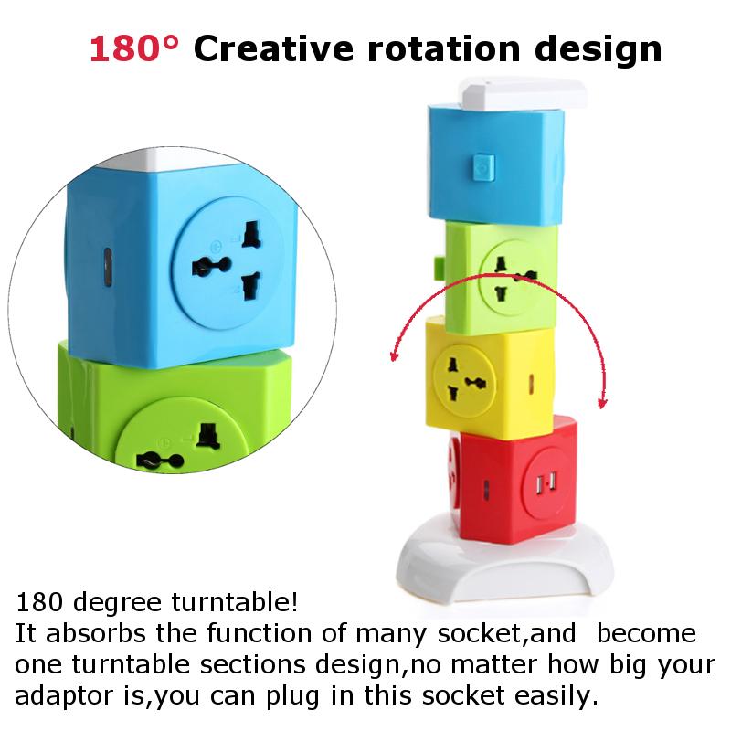 Alardor-Four-Tiers-Rotating-Socket-Patch-Panel-USB-Plug-Board-Surge-Protection-Power-Strip-1151688-4