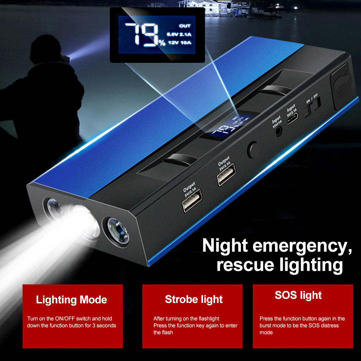 JX37-1200A-99800mAh-12V-Car-Battery-Starter-Jump-Starter-Power-Pack-With-LED-Flashlight-USB-Quick-Ch-1845668-4