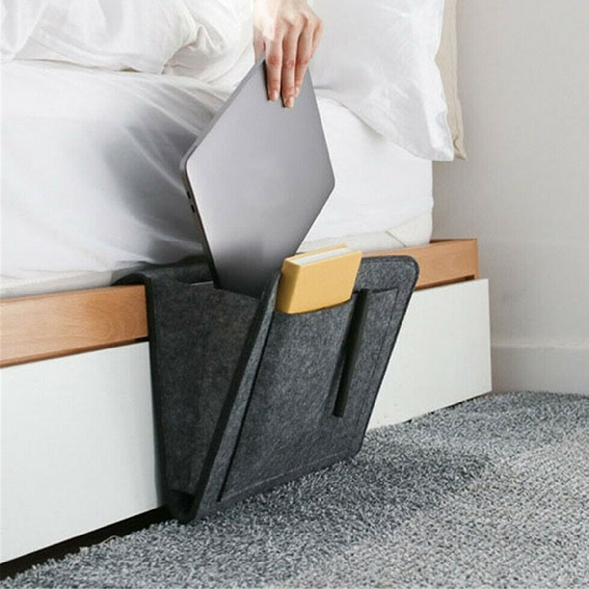 32x20x10cm-Felt-Bedside-Sofa-Storage-Bag-Remote-Book-Phone-Hanging-Parts-Storage-Box-1590370-5