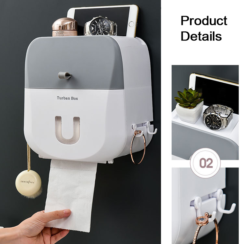 3-Colors-Toilet-Tray-Roll-Paper-Tissue-Holder-Waterproof-Wall-Mounted-Storage-Box-Shelf-1617919-3