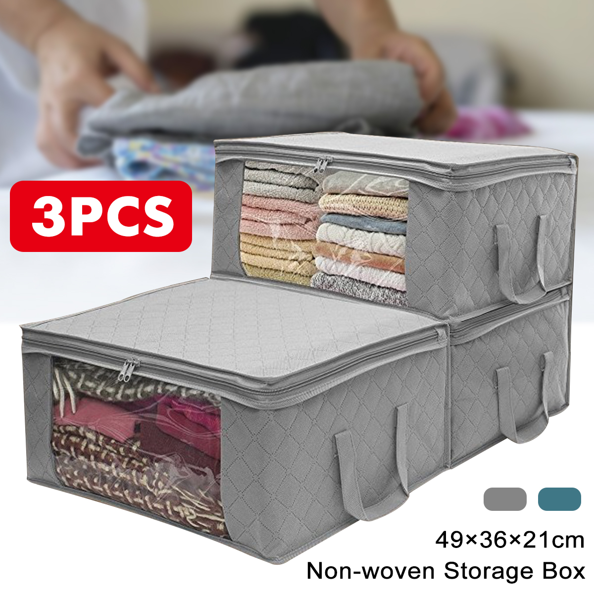 3PCS-Foldable-Clothes-Storage-Boxes-Bags-Ziped-Organizers-Closet-Wardrobe-1705829-2