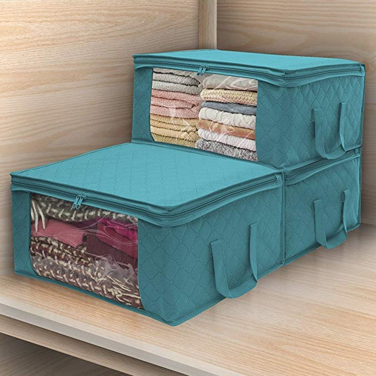 3PCS-Foldable-Clothes-Storage-Boxes-Bags-Ziped-Organizers-Closet-Wardrobe-1705829-6