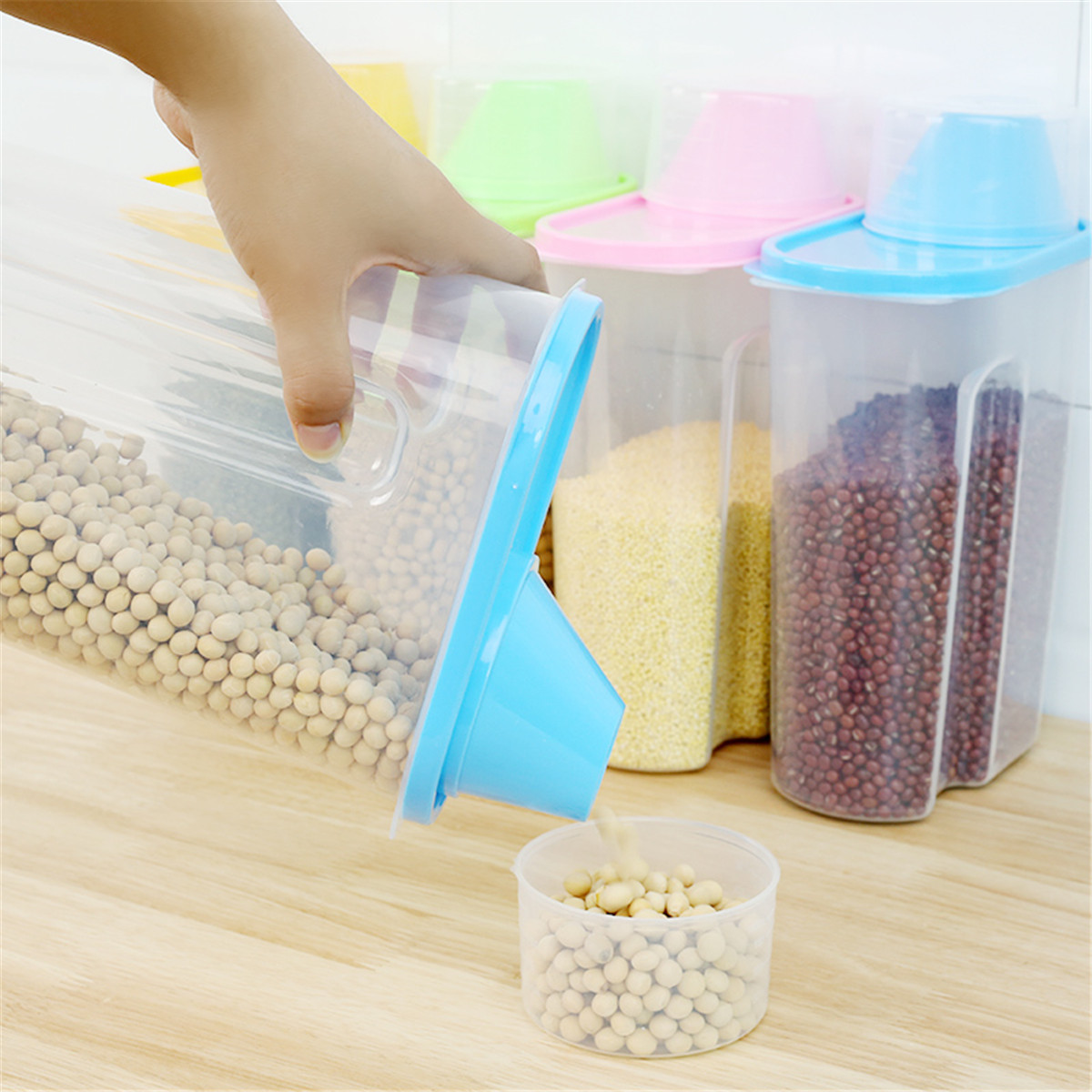4Pcs-Cereal-Storage-Box-Plastic-Rice-Container-Food-Sealed-Jar-Cans-Kitchen-Grain-Dried-Fruit-Snacks-1730653-7