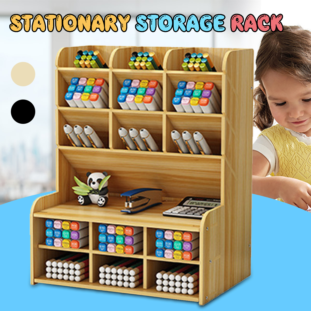 Pen-Holder-Storage-Box-Wood-Pencil-DIY-Desktop-Container-Studentsk-Case-Rack-1829257-1