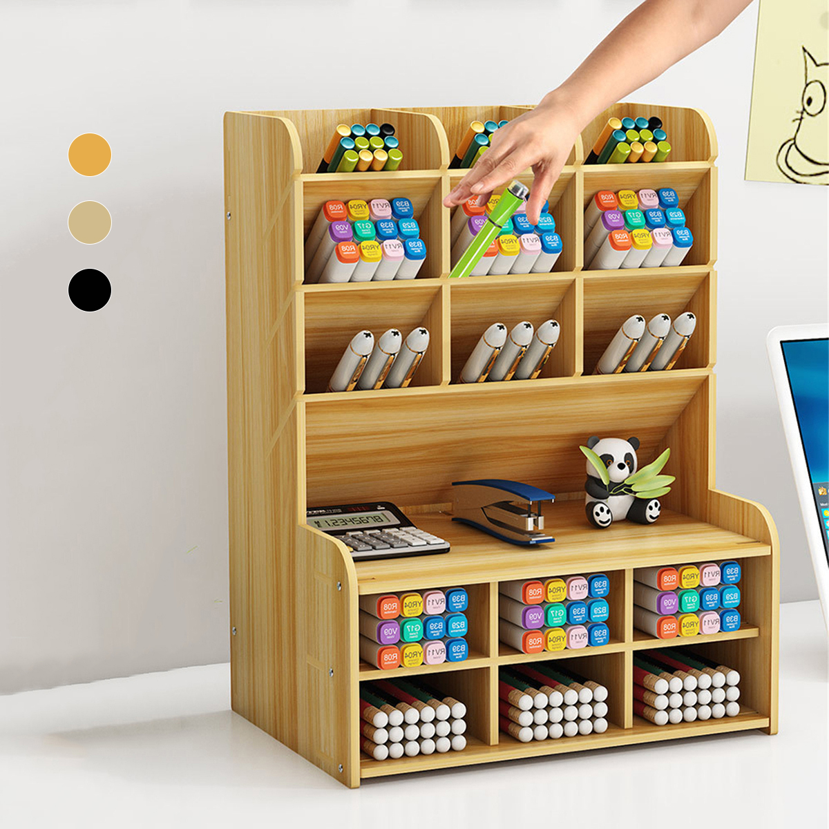 Pen-Holder-Storage-Box-Wood-Pencil-DIY-Desktop-Container-Studentsk-Case-Rack-1829257-8