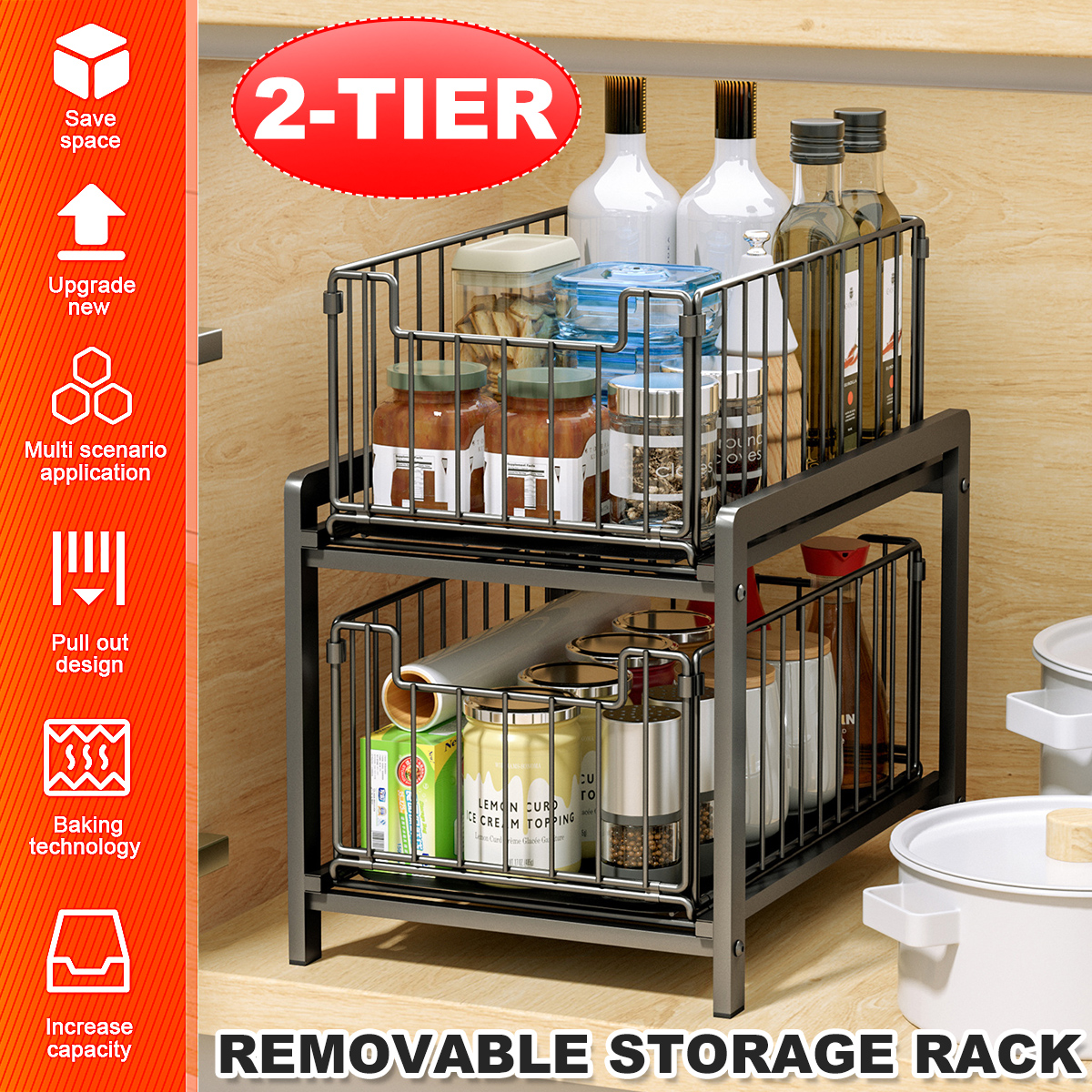 2-Story-Kitchen-Multifunctional-Storage-Rack-Home-Desktop-Pull-Type-1911577-17
