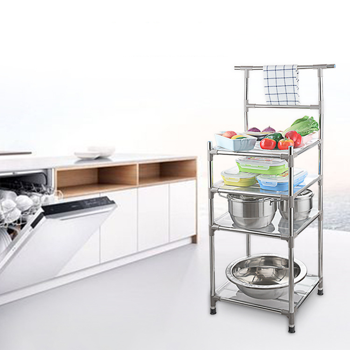 34-Tiers-Stainless-Steel-Kitchen-Rack-Shelves-Sheelf-Microwave-Storage-Holder-1712450-2