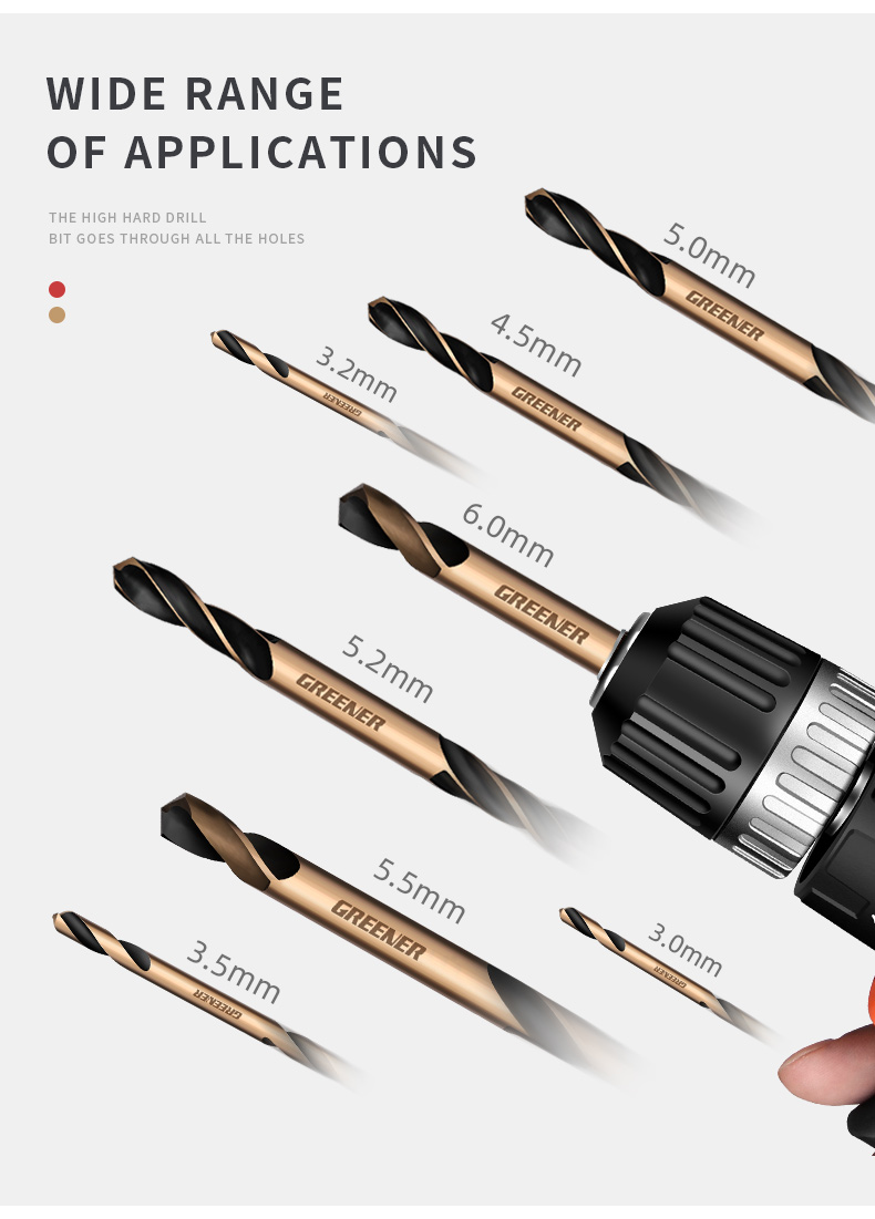 GREENER-10pcs-M35-Cobalt-Auger-Bit-Set-Double-headed-Double-edged-Twist-Drill-Bits-for-Steel-Wood-Dr-1924380-5