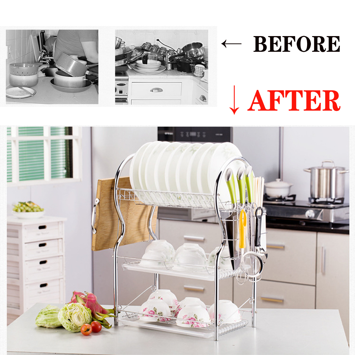3-Layer-Stainless-Steel-Kitchen-Dish-Rack-Cup-Drying-Drainer-Tray-Cutlery-Holder-1724525-2
