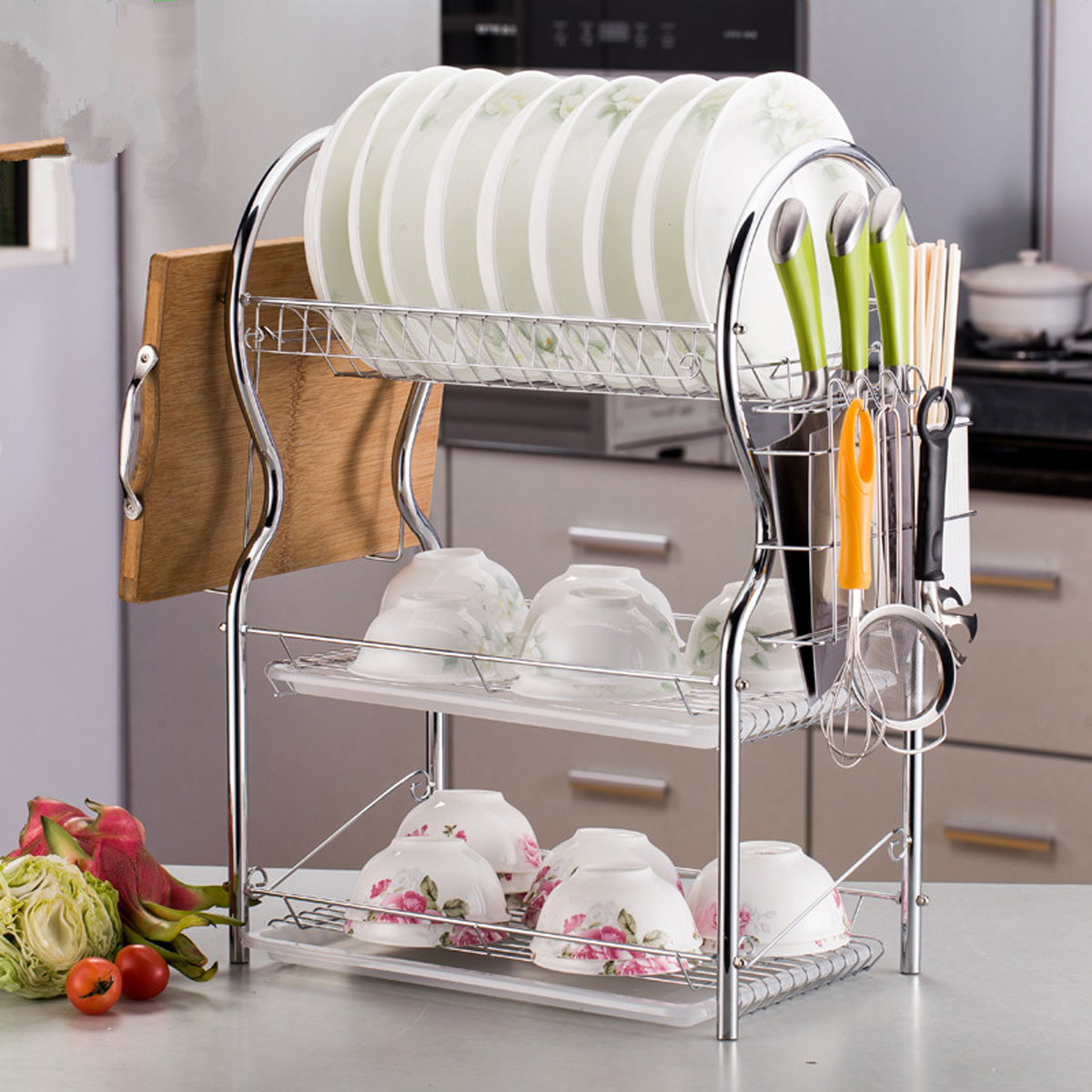 3-Layer-Stainless-Steel-Kitchen-Dish-Rack-Cup-Drying-Drainer-Tray-Cutlery-Holder-1724525-6