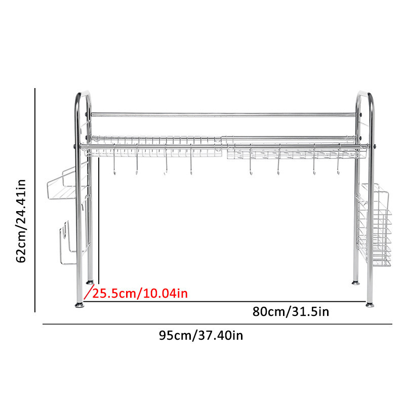 95x62x255cm-2-Tiers-Over-The-Sink-Dish-Drying-Rack-Shelf-Stainless-Kitchen-Cutlery-Holder-1697225-6