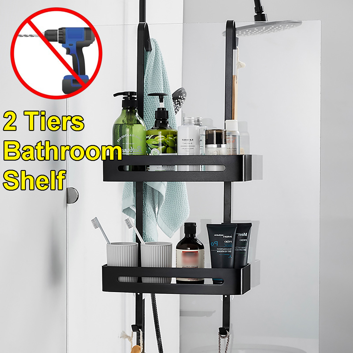 Black-Hanging-Bath-Shelves-Bathroom-Shelf-Organizer-Nail-free-Shampoo-Holder-1730558-2