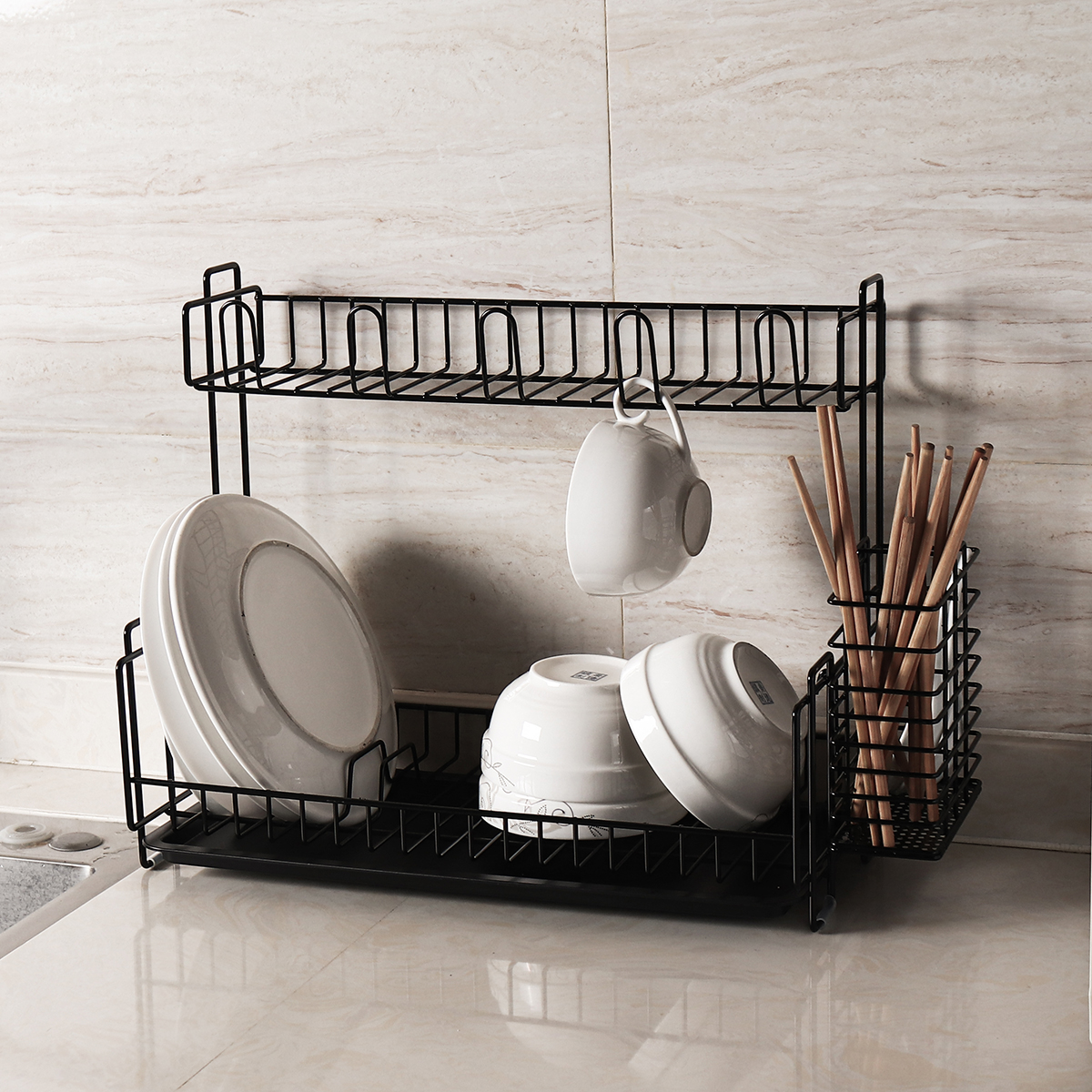Dish-Drainer-Kitchen-Drying-Drain-Shelf-Sink-Holder-Cup-Bowl-Storage-Home-Basket-Stand-1608286-2