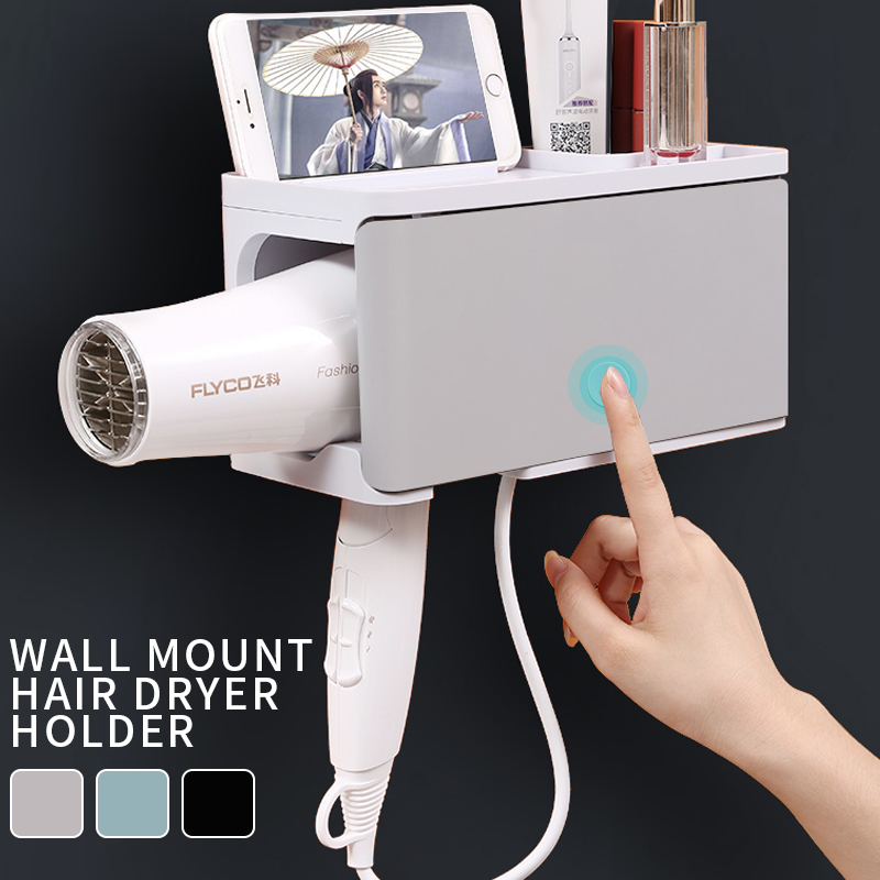 Hair-Dryer-Holder-Stand-Wall-Mount-Hanger-Plastic-Bathroom-Organizer-Shelf-Rack-1600808-1
