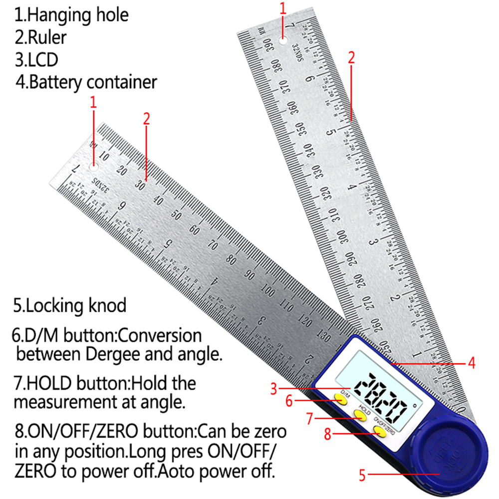 Drillpro-0-200mm-Digital-Meter-Angle-Inclinometer-Digital-Angle-Ruler-Electron-Goniometer-Protractor-1529403-4