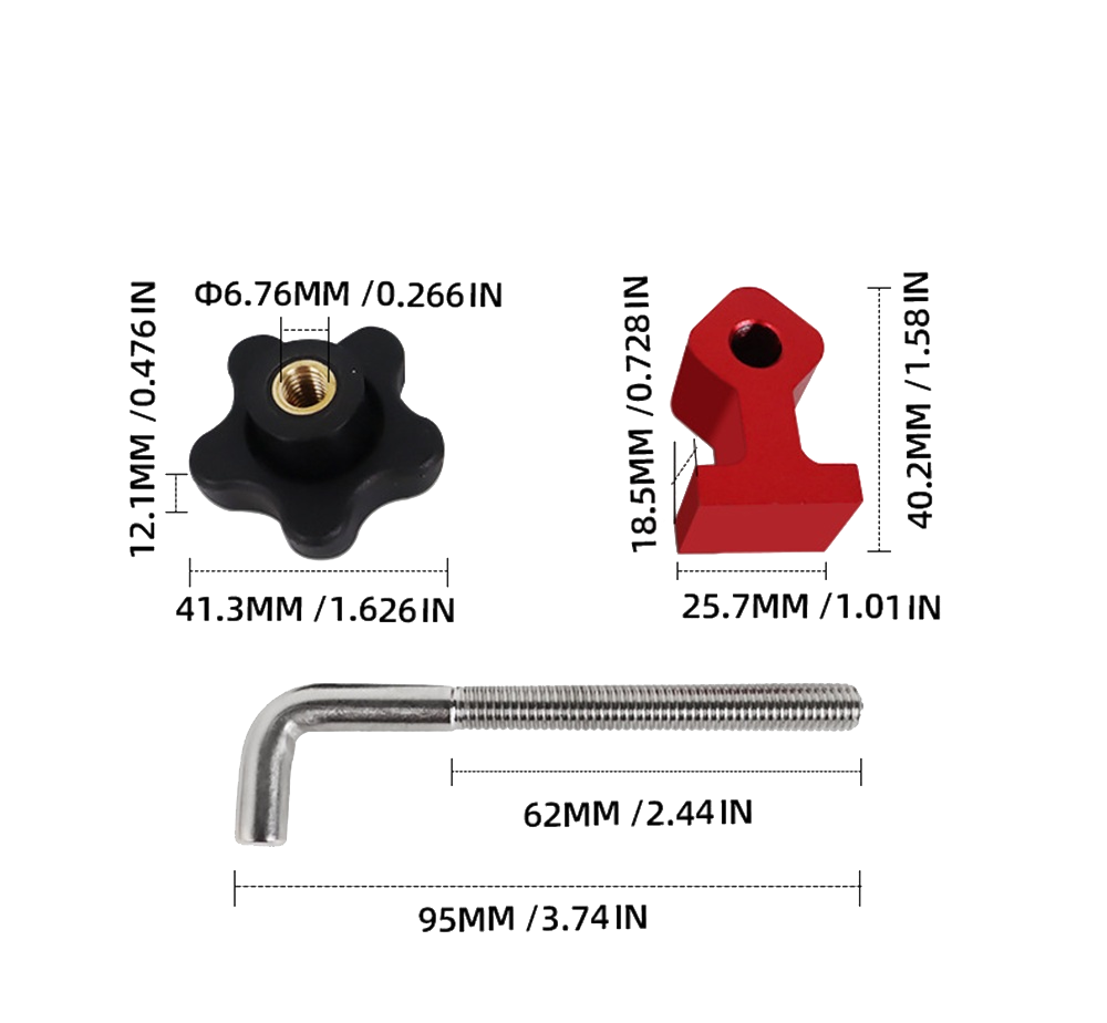 XIUYI-2-Set-MetricImperial-4590deg-120mmx120mm-Aluminum-Alloy-Woodworking-Positioning-Ruler-Set-Inst-1893630-2