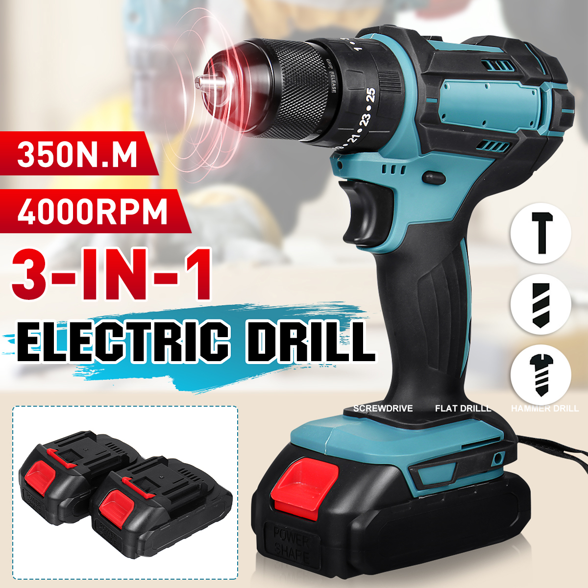 350Nm-4000-rpm-Electric-drill-3-In-1-Hammer-Flat-Drill-Screwdriver-Churn-Drill-with-Battery-1955074-1
