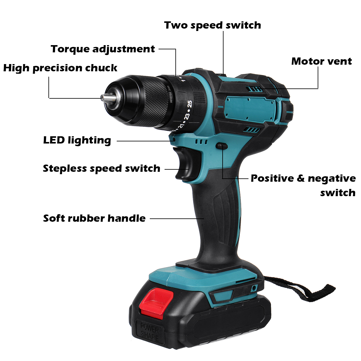 350Nm-4000-rpm-Electric-drill-3-In-1-Hammer-Flat-Drill-Screwdriver-Churn-Drill-with-Battery-1955074-2