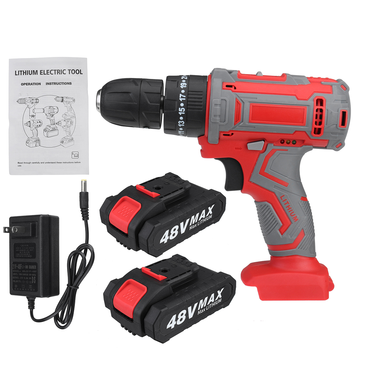 48V-Cordless-Electric-Drill-Tool-Kits-Rechargeable-Dual-Speed-3-Stages-Power-Drill-W-1pc-or-2pcs-Bat-1784738-1