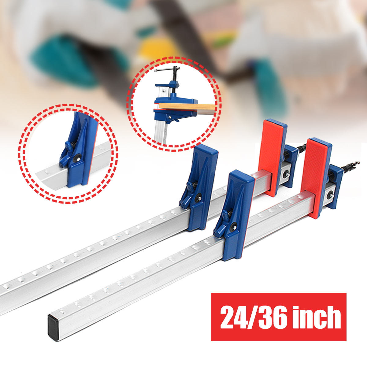 2436-Inch-Aluminum-Alloy-F-Clamp-Bar-Quick-Release-Woodworking-Clamp-Parallel-Adjustable-Heavy-Duty--1361735-1