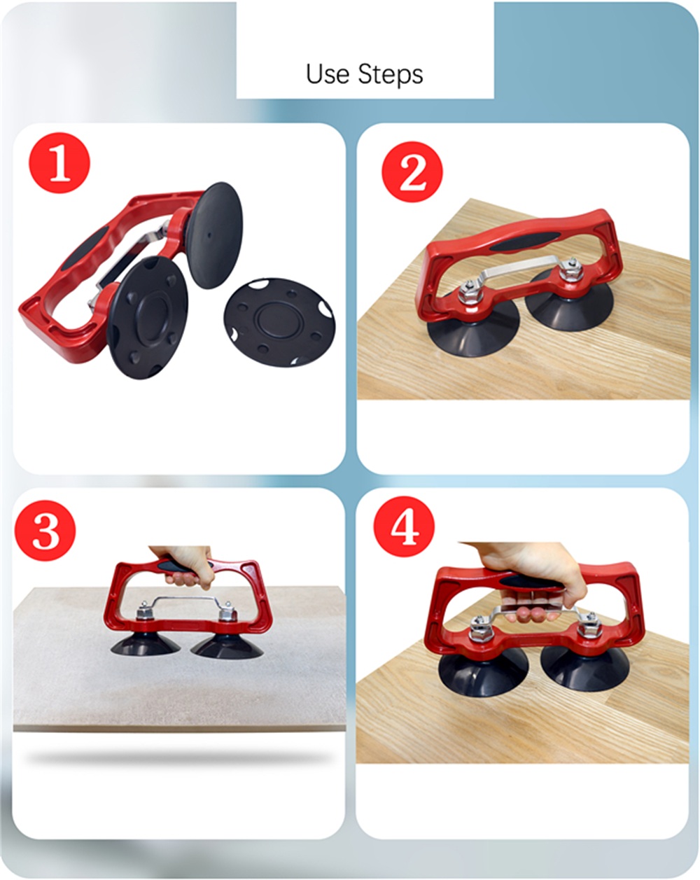 DOCTORWOOD-2PCS-Easy-Hand-Saving-Labor-Woodworking-Board-Lift-Tool-Suction-Cup-Tile-Handling-Tool-35-1893645-10