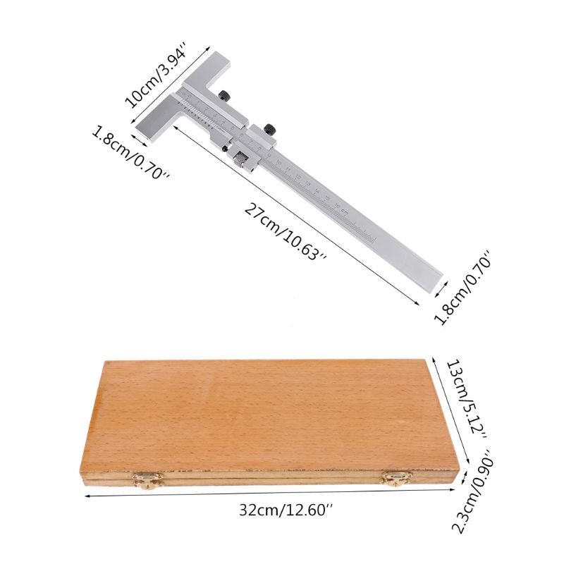 160250300400500mm-T-Type-Vernier-Caliper-Scraper-Bridge-Tool-005mm-Fine-Adjustment-Carbon-Steel-Rule-1830350-2