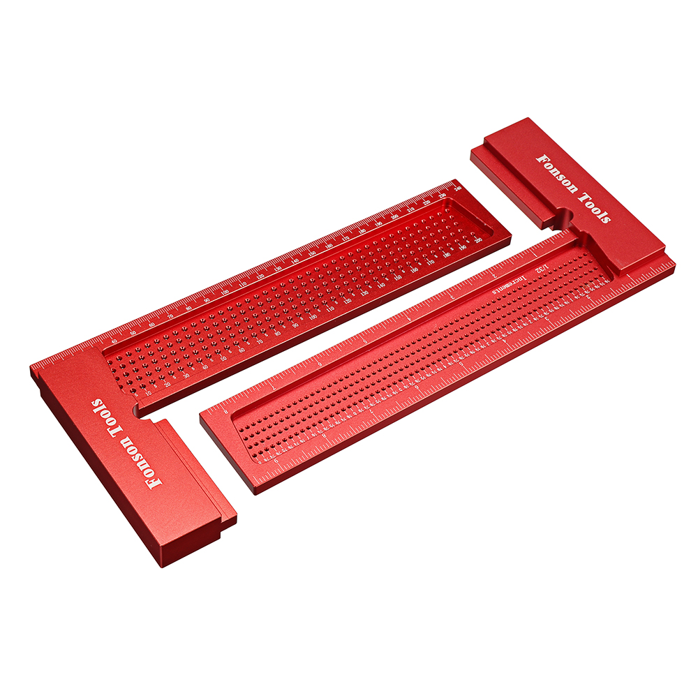 200mm-8-Inch-Aluminum-Alloy-Precision-L-Square-Speed-Hole-Positioning-Marking-Ruler-Woodworking-Scri-1880431-3