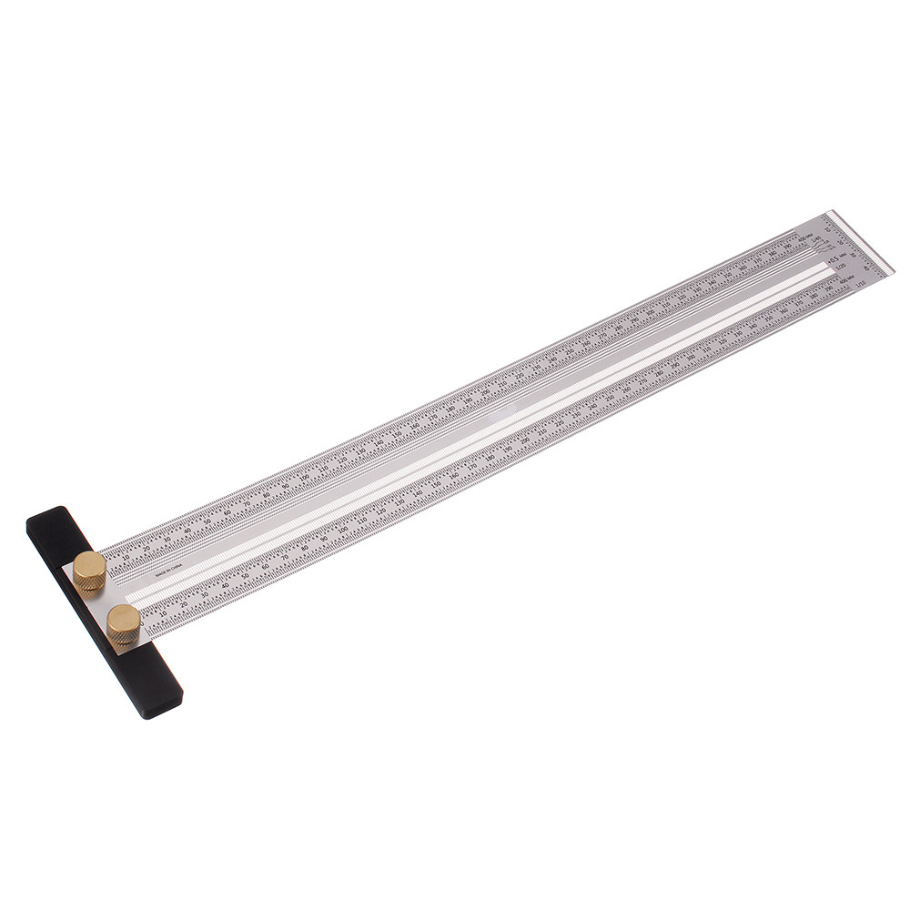Drillpro-200300400mm-Stainless-Steel-Precision-Marking-T-Ruler-Hole-Positioning-Measuring-Ruler-Wood-1601316-3