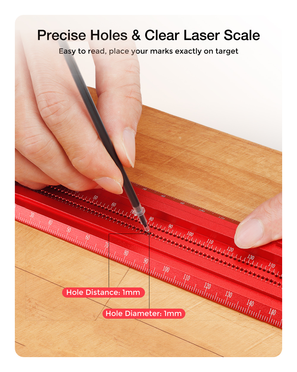 VEIKO-TS-Precision-Woodworking-Line-Scriber-Marking-T-Ruler-Aluminum-Alloy-Hole-Positioning-Marking--1879415-3