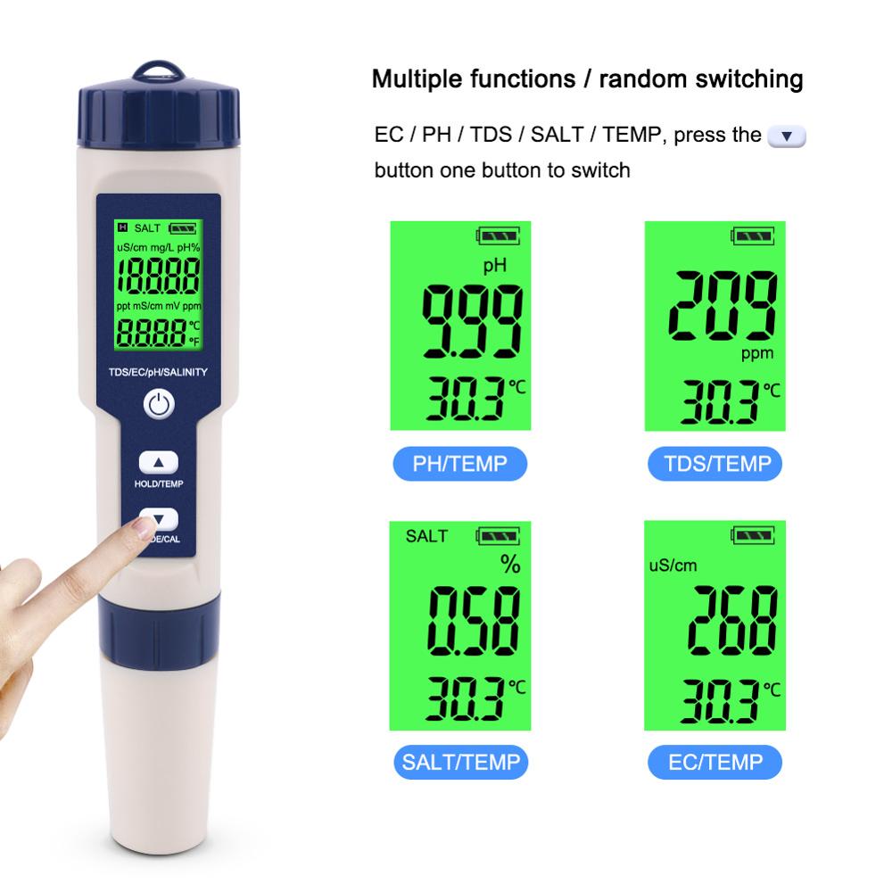EZ-9909A-5-in-1-TDSECPHSalinityTemperature-Meter-Digital-Water-Quality-Monitor-Tester-for-Pools-Drin-1722754-7